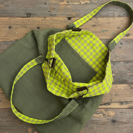 Bolso de hombro Vichy lima limón