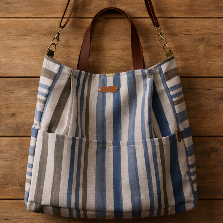 Bolso de hombro "Elbony" a rayas