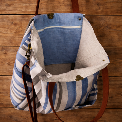 Bolso de hombro "Elbony" a rayas