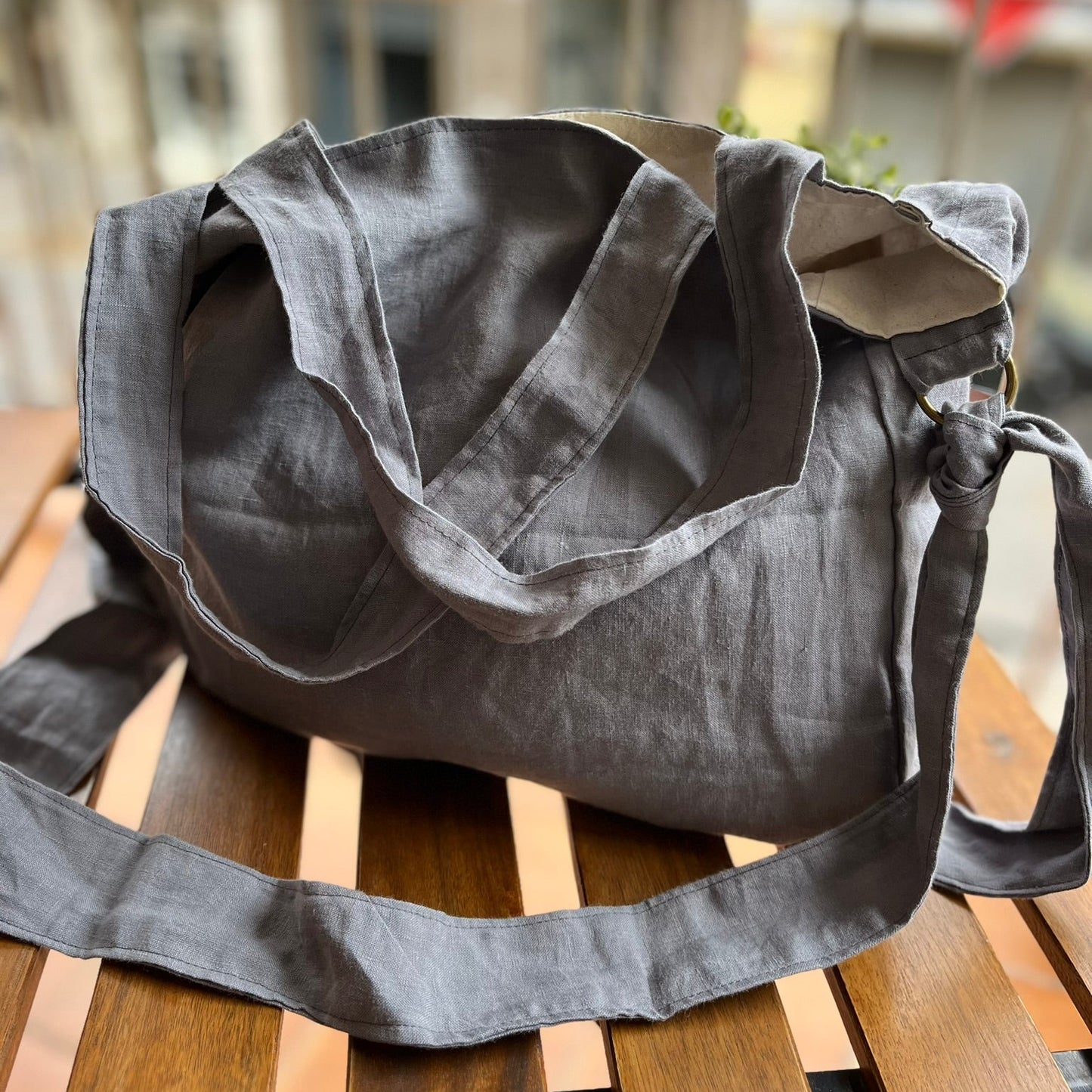 Bolso Tote "Elbony" Cemento