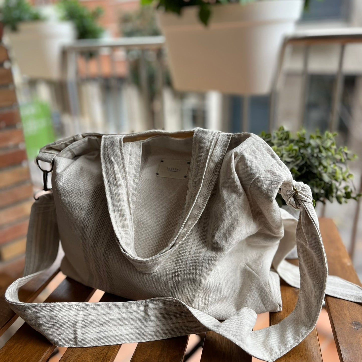 Bolso Tote "Elbony" Rayas