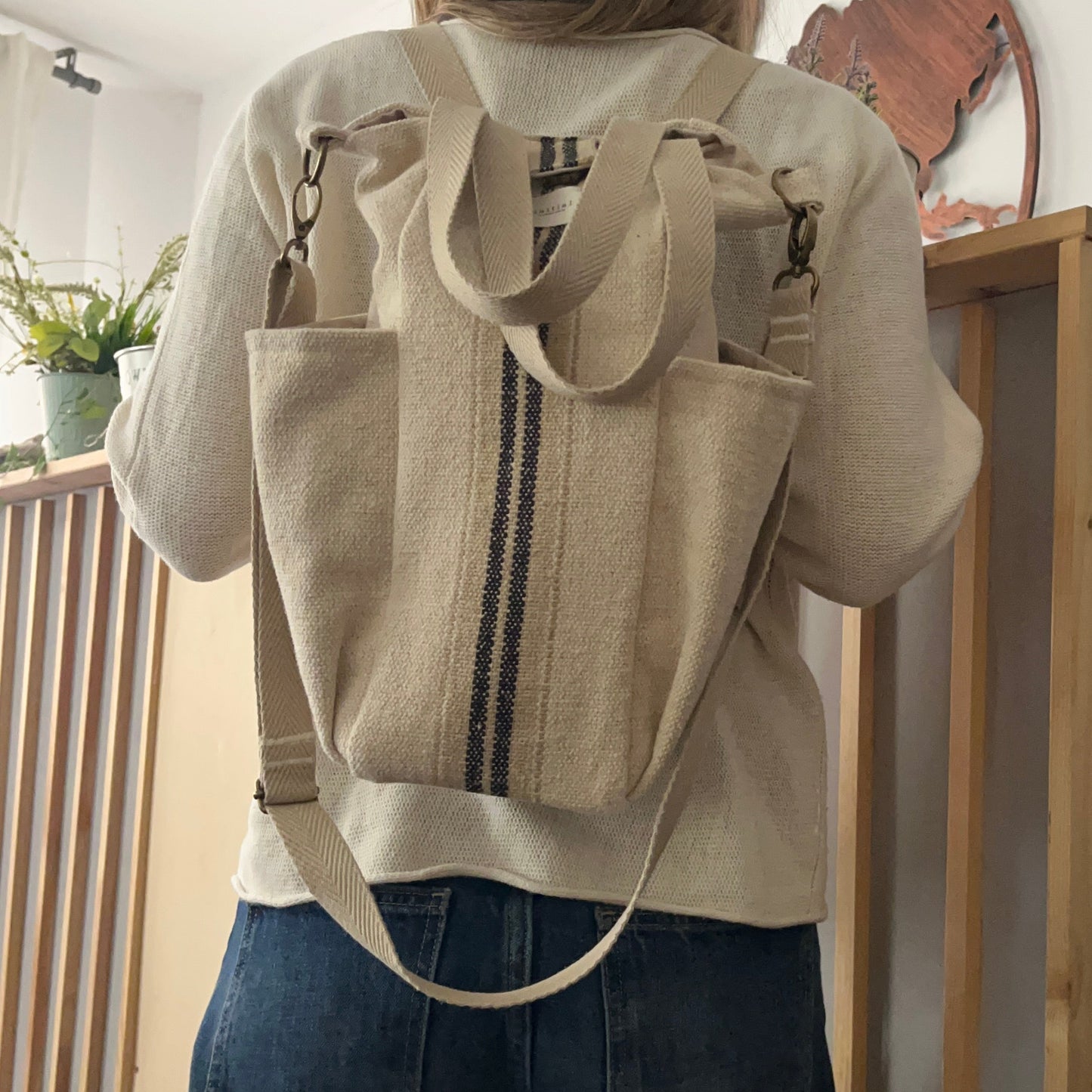 Bolso  Mochila "Matero Guatary" Rayas