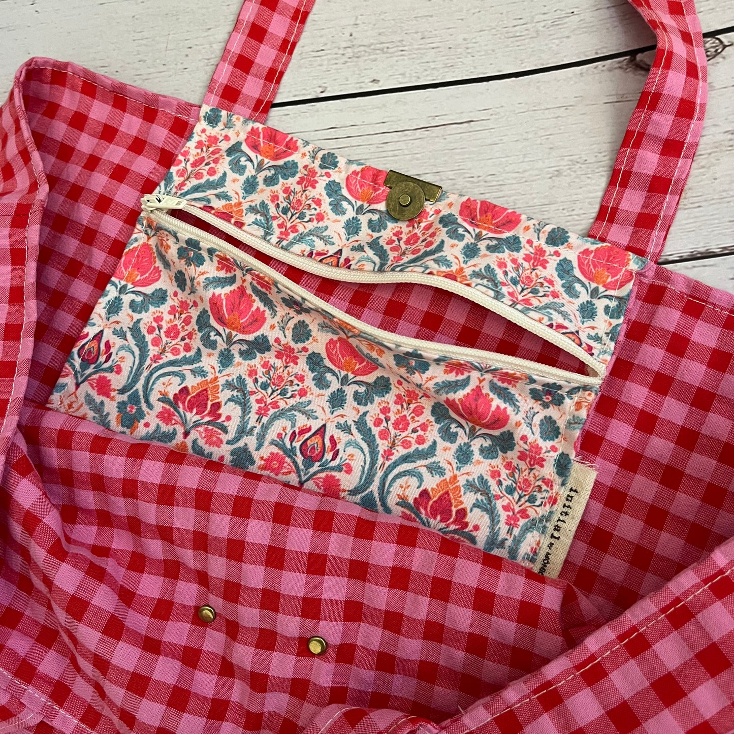 Bolso Tote "Elbony" Vichy fresa