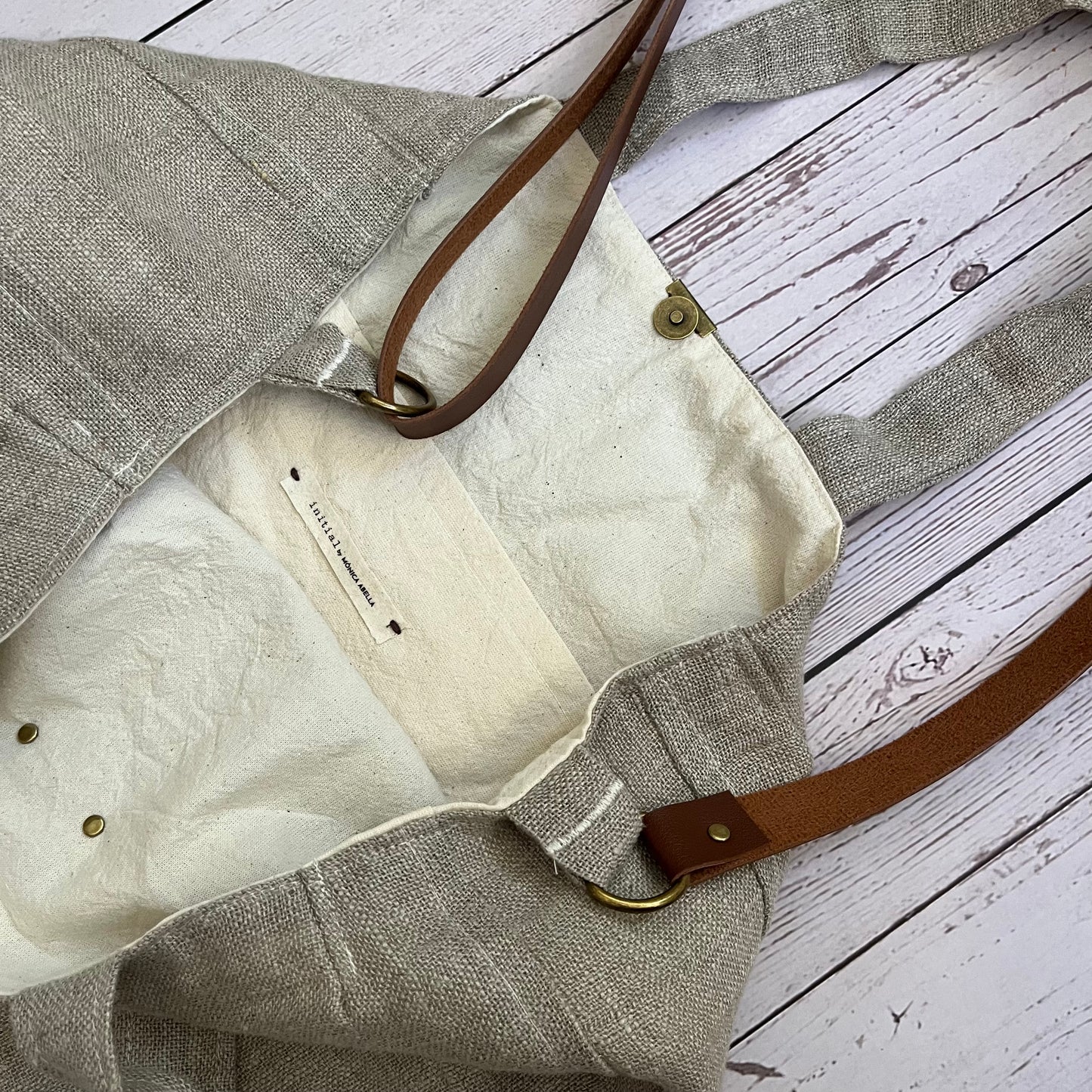 Bolso Tote "Elbony" lino fluido