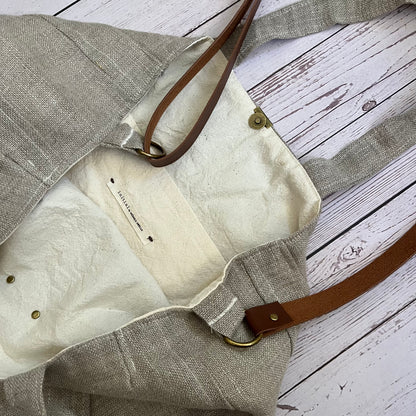 Bolso Tote "Elbony" lino fluido