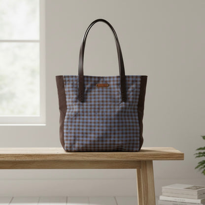 Bolso de hombro Vichy cielo y tierra