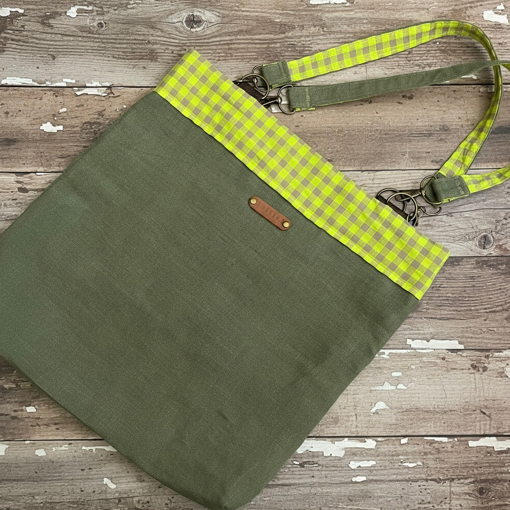 Bolso de hombro Vichy lima limón